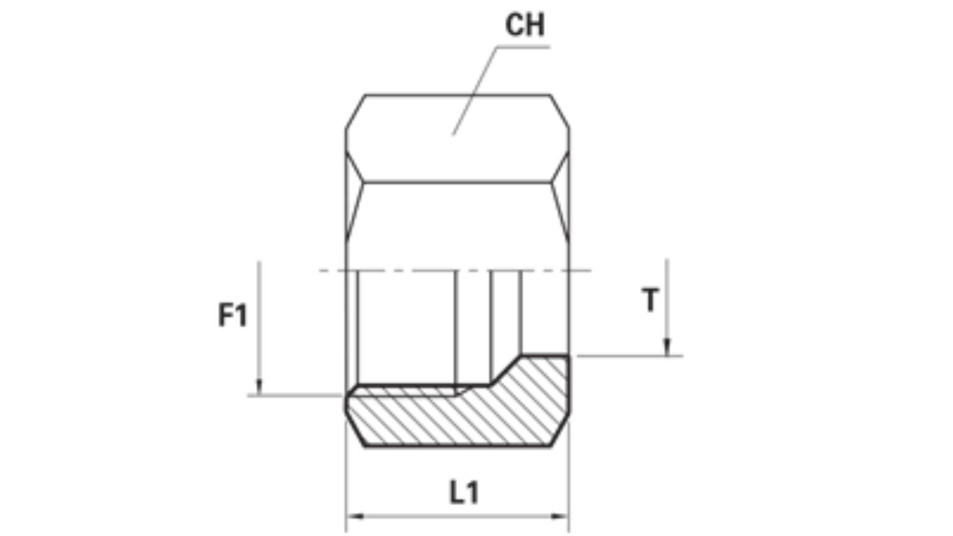 Bản vẽ bịt ren trong dạng cap