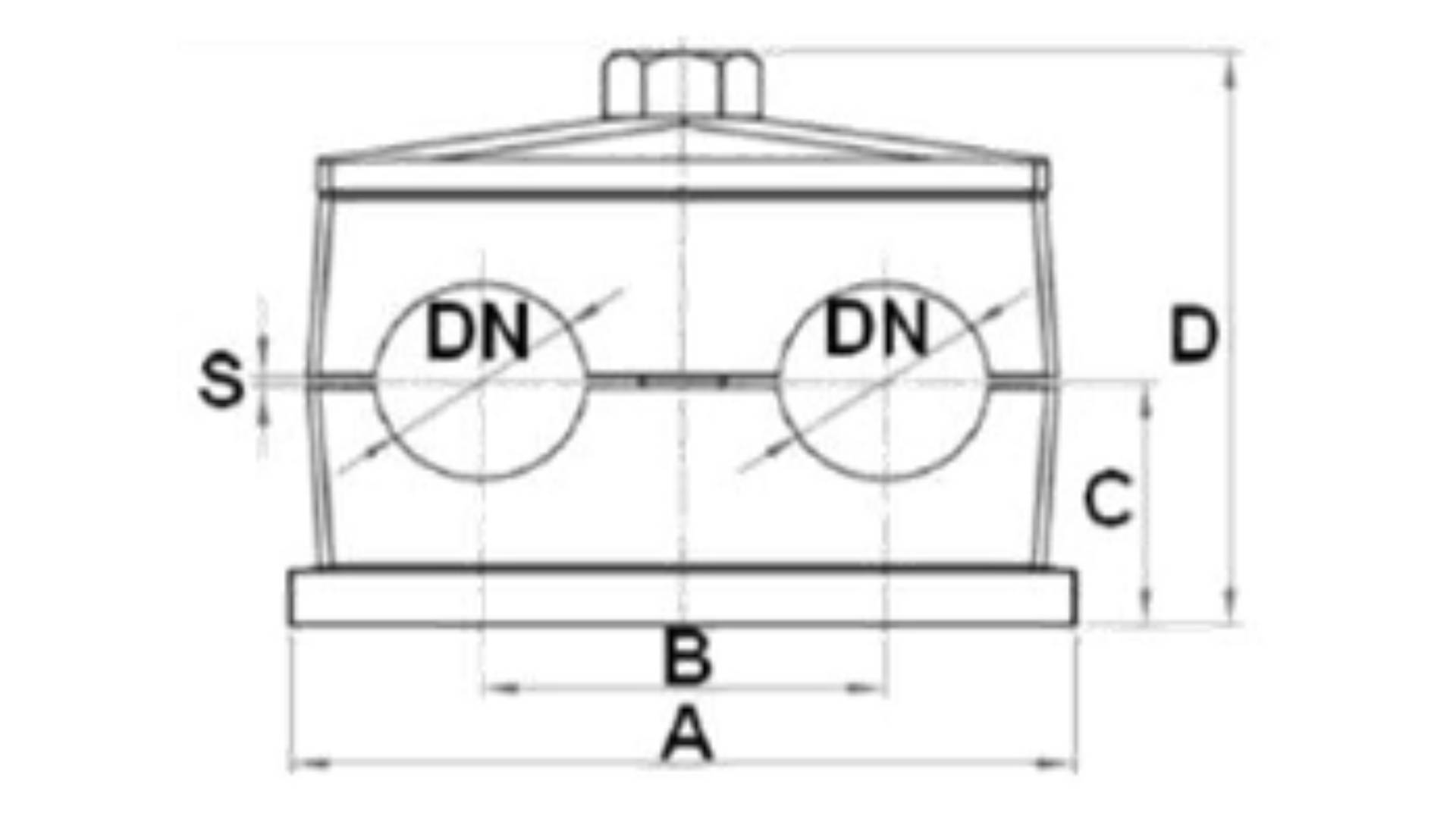 Bản vẽ kẹp ống đôi loại nhẹ