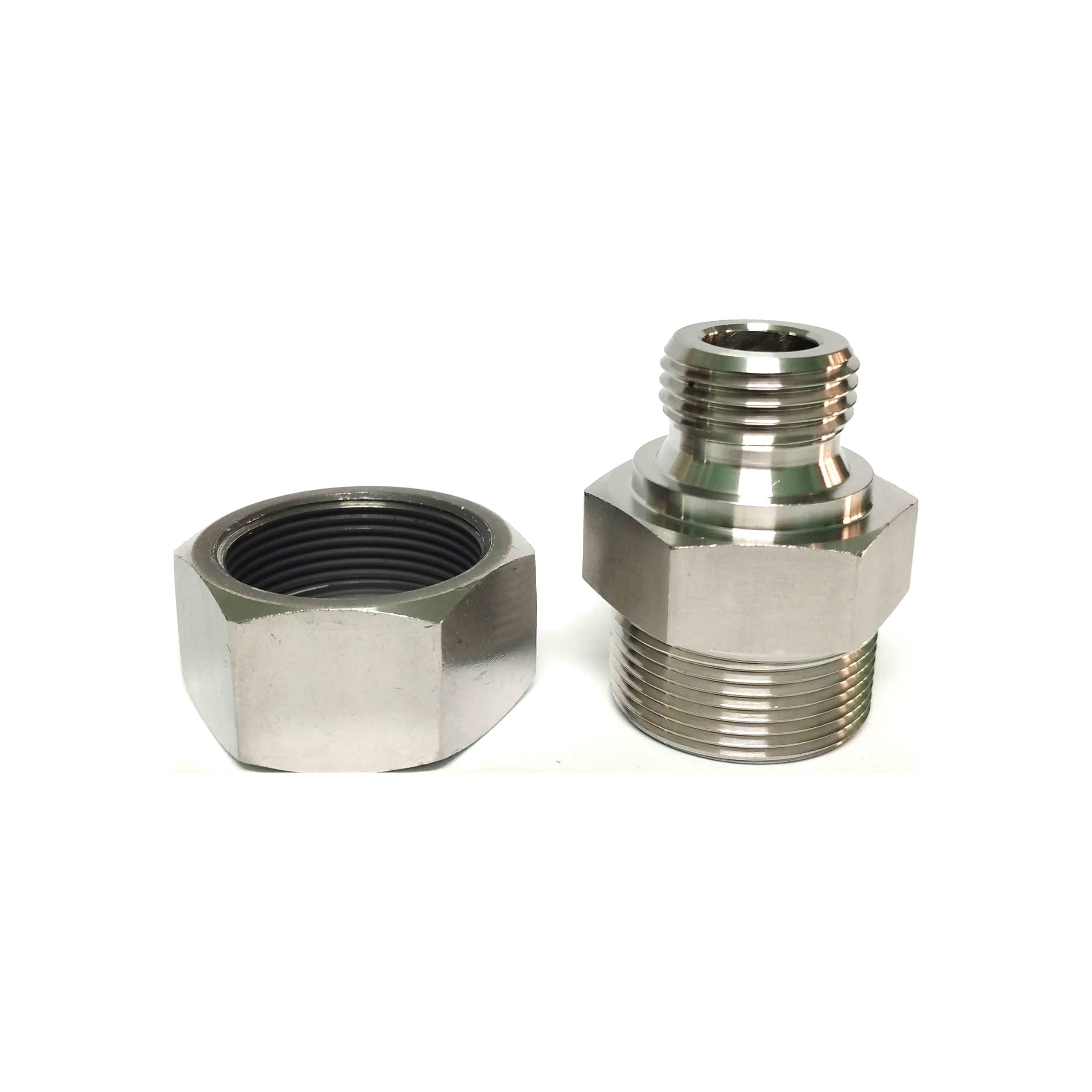 Nối máy 1/2" BSPP ra ống cứng thủy lực 15mm chuẩn DIN, inox - Ảnh 3