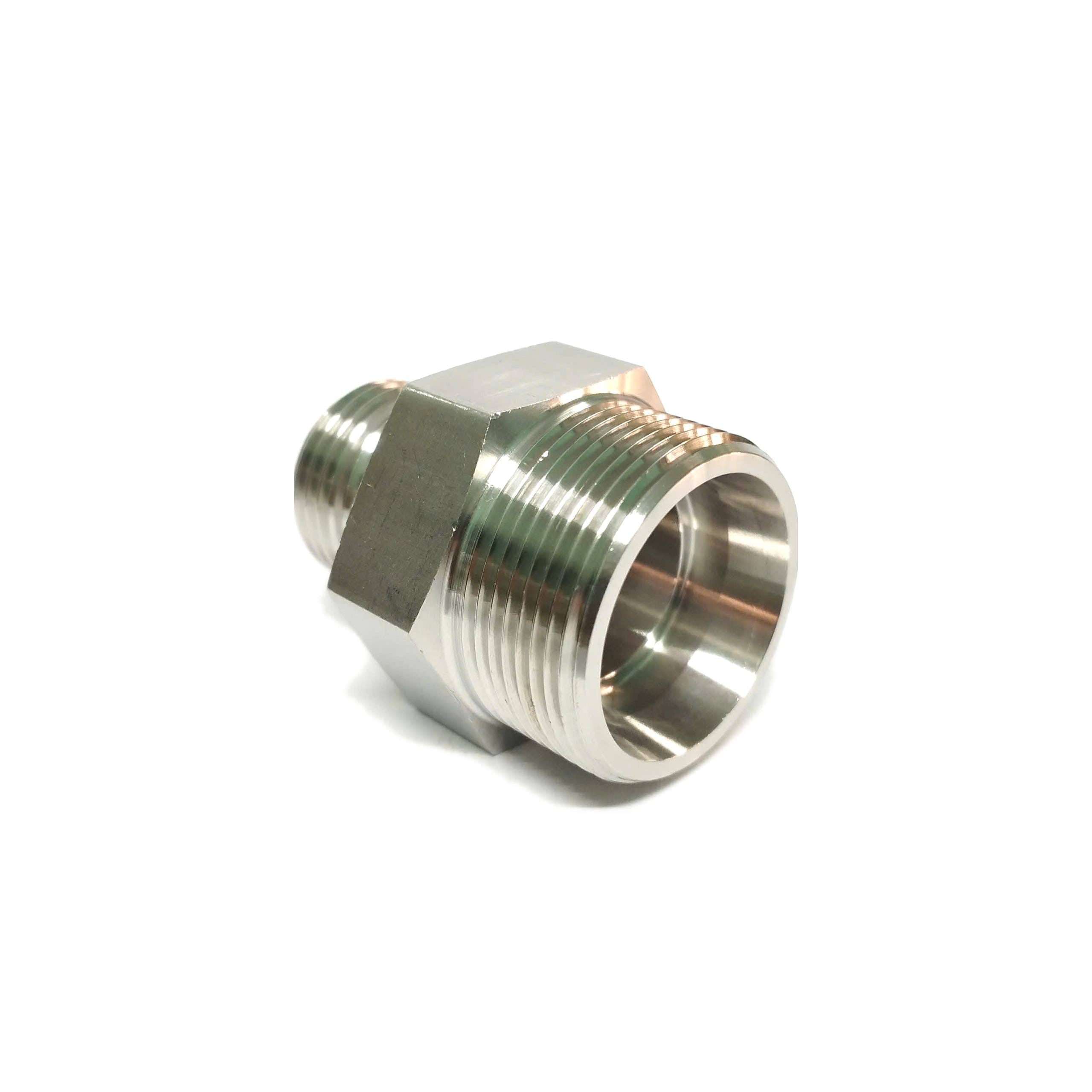 Nối máy 1/2" BSPP ra ống cứng thủy lực 15mm chuẩn DIN, inox - Ảnh 2